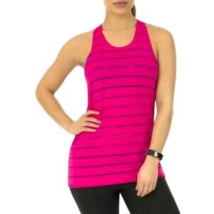 Athleta Chi Mesh High Neck Tank Women's Purple Stripe Training Athletic Size S
